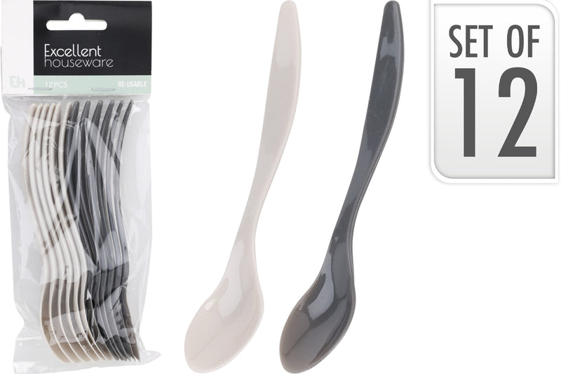 Genanvendelige skeer 14 cm 12 stk. - sort og hvid