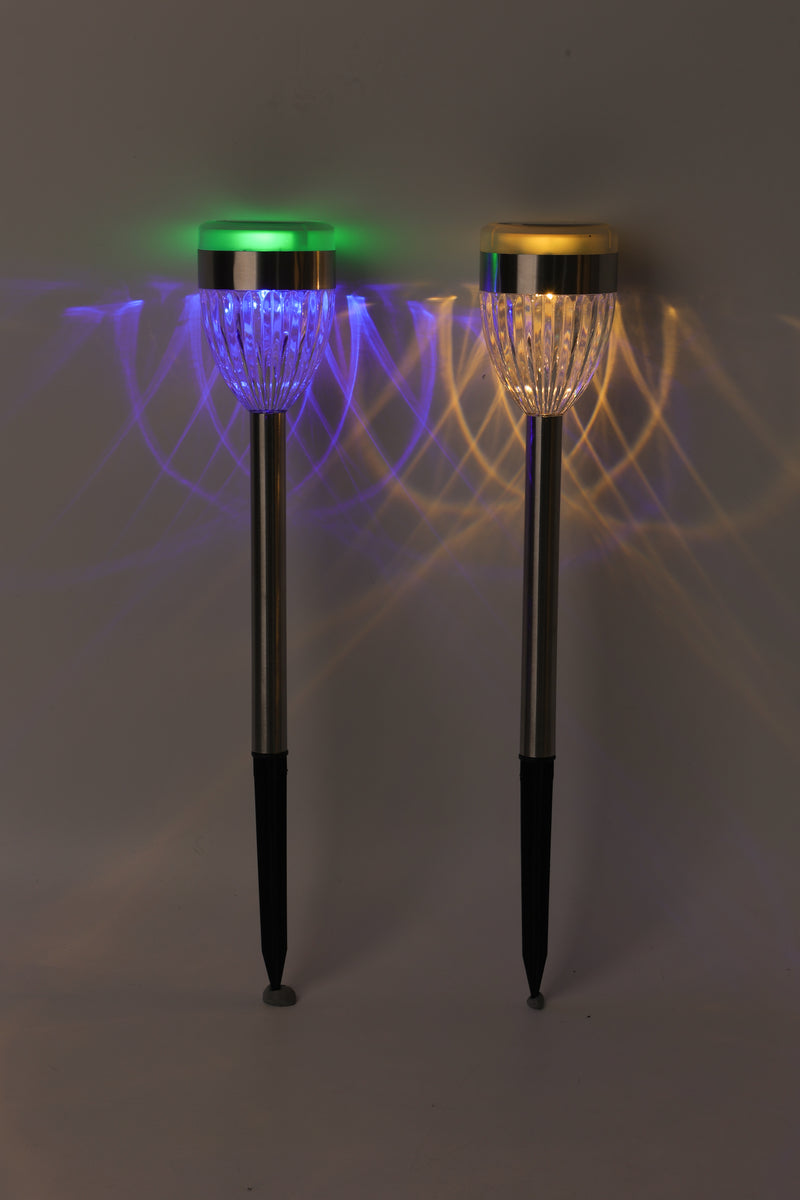 Conzept solar lampe stål 6,2x36,5 cm 2xLED dual function 2 stk.