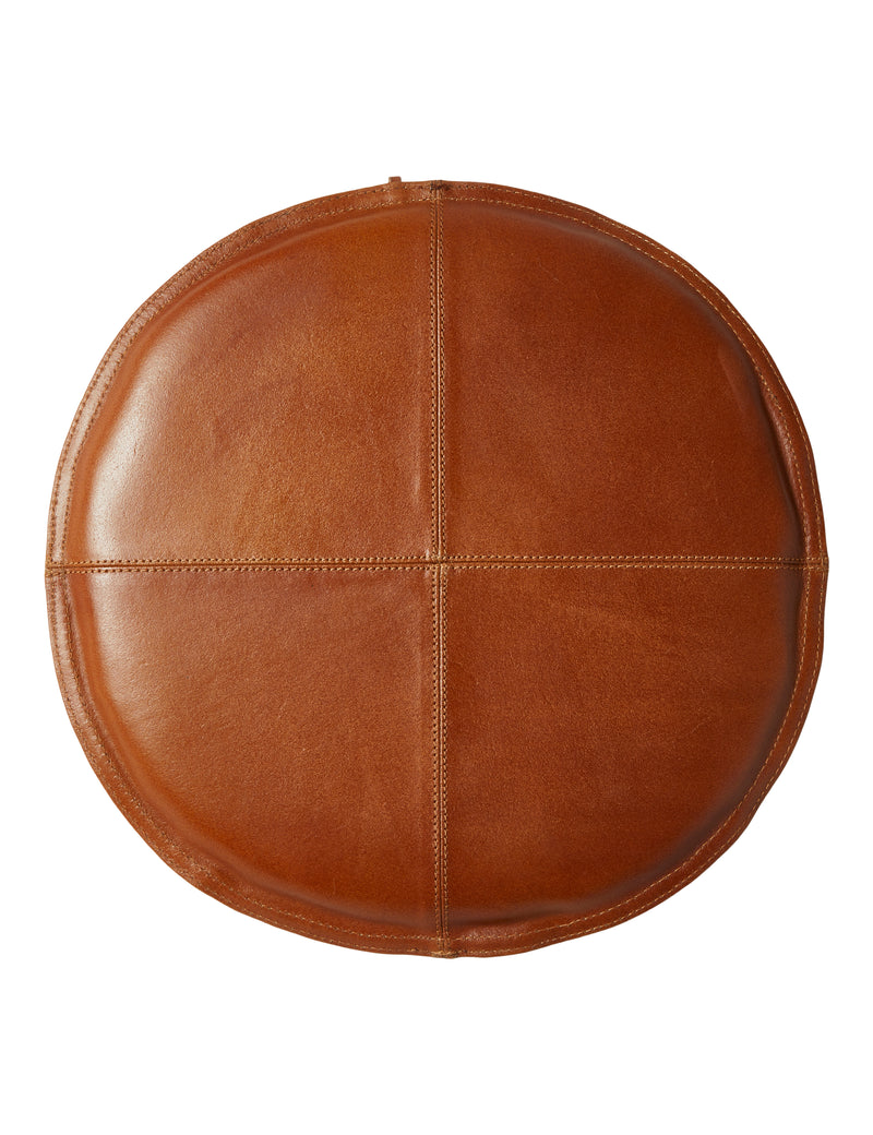 Sitzkissen Ø38 Büffelleder cognac