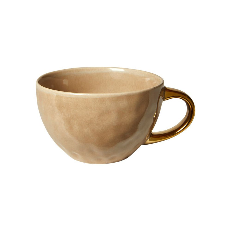 Tasse in Beige mit goldfarbenem Henkel – D10,2x9,2 cm