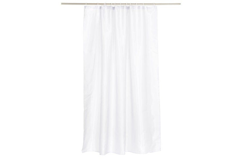 4Living - Badeforhæng 180 x 200 med ringe hvid