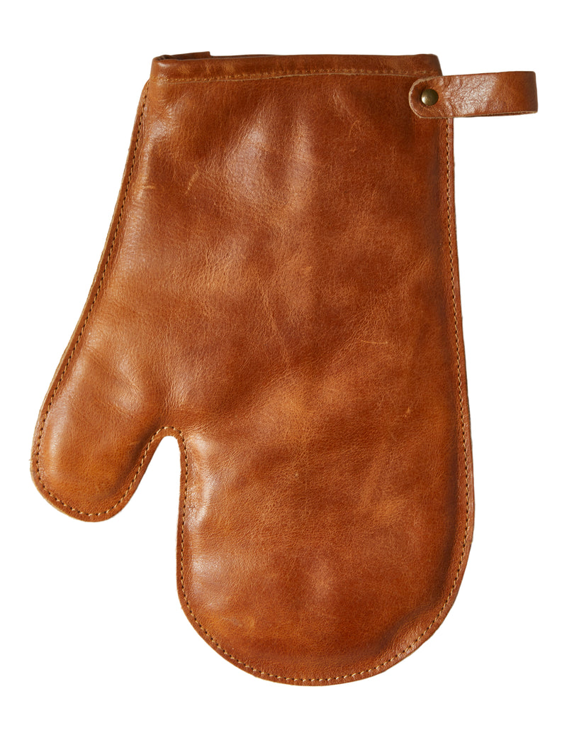 Grillhandske læder cognac