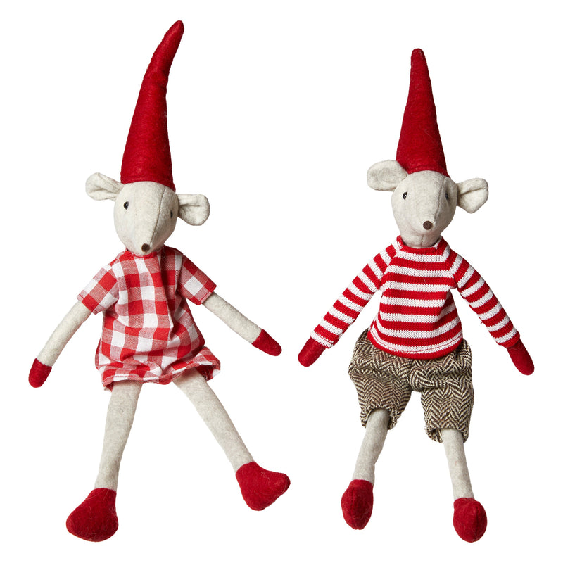 Julebamse 1 stk. - Mus 37 cm siddende