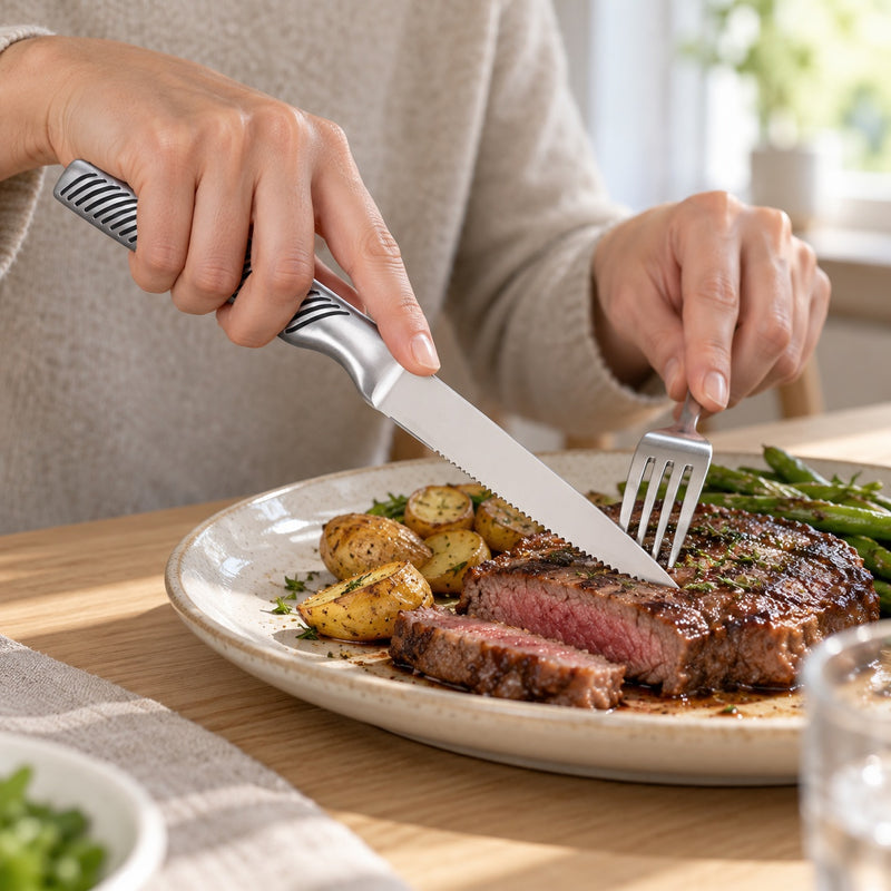 Steakkniv 25 cm i brug