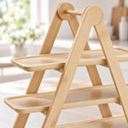 Etagere bambus 3 etager tæt på, detaljer og materiale