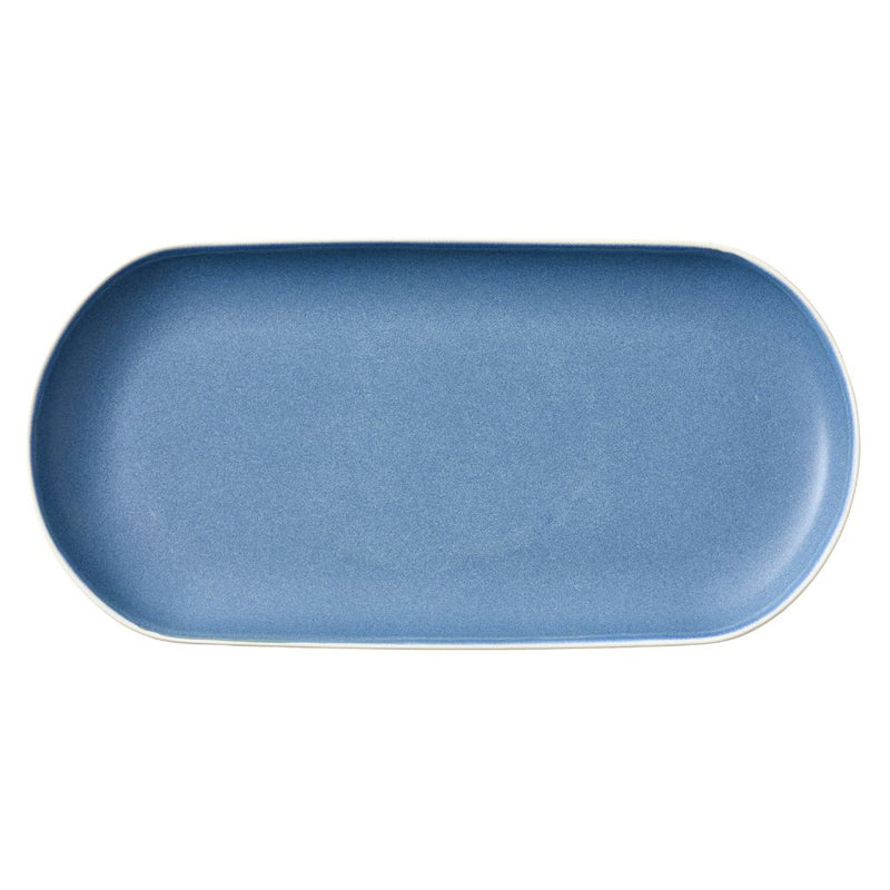 Studio Round - Serveringsfad North 38 x 19 cm Matte white/Matte river
