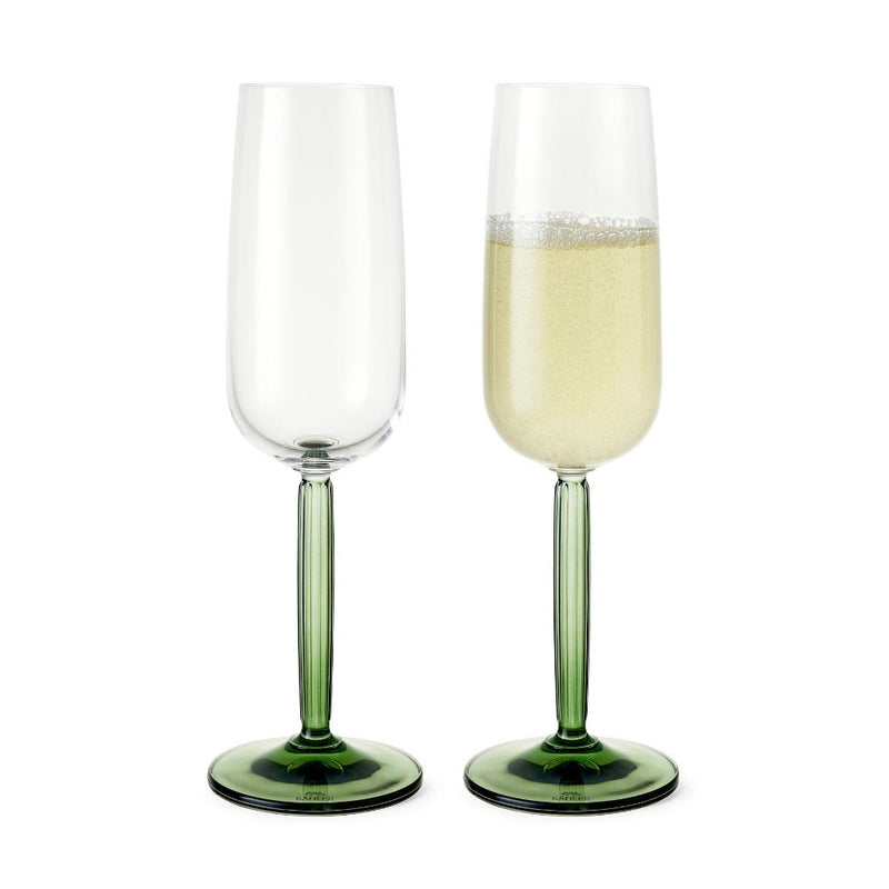 Kähler - Hammershøi Champagneglas 24 cl grøn 2 stk.