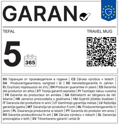 GARAN – Tefal Travel Mug: 5 års producentgaranti