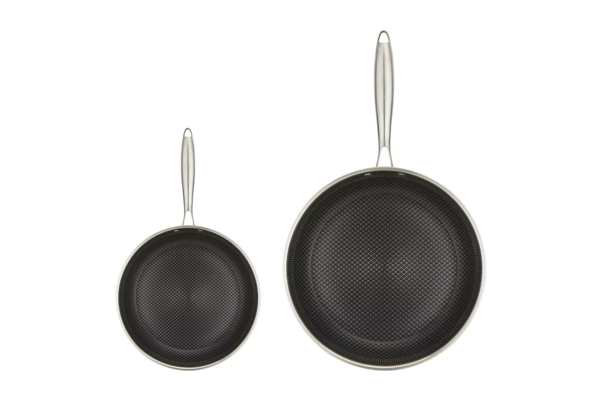 Miso hybrid stegepandesæt 2 dele med stegepande 20 og 28 cm set ovenfra